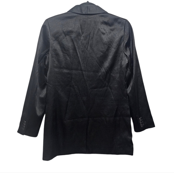 New MADEWELL Satin Oversized Blazer in True‎ Black Size 00 - Picture 8 of 11